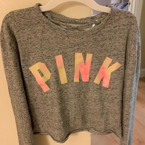 PINK long sleeve gray shirt
